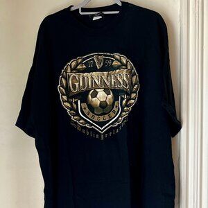 Guinness Soccer  black t-shirt,  3XL made in America with Arthur Guinness